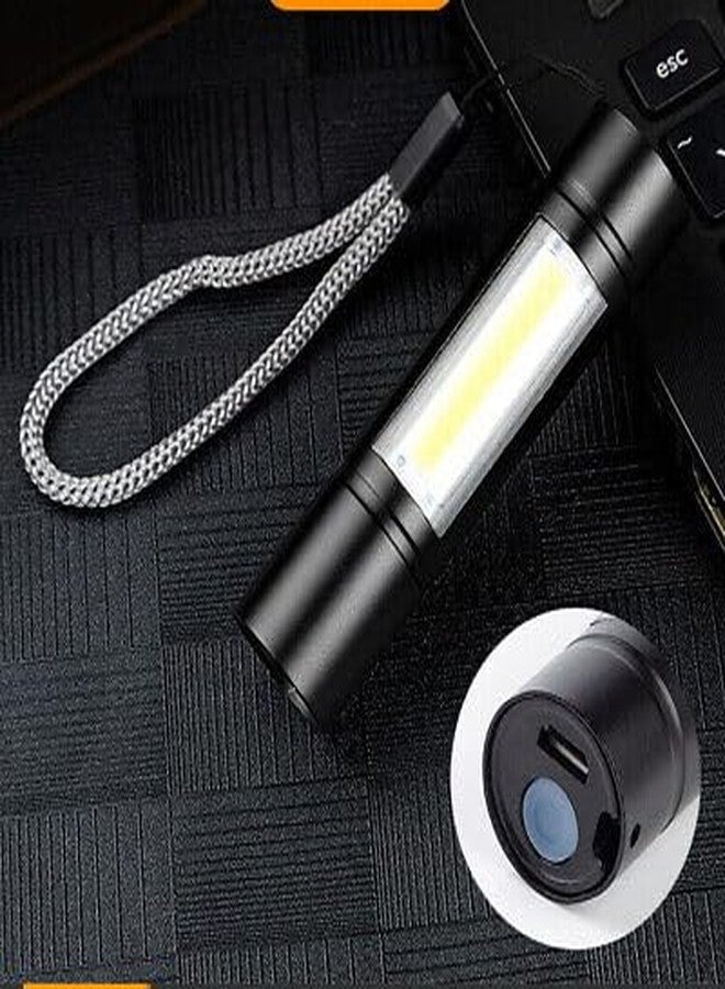 ECOSKY مصباح يدوي LED صغير الحجم قابل لإعادة الشحن عبر منفذ USB من إيكوسكاي، مزود بحافظة عملية، لون أسود. (أسود: قابل لإعادة الشحن) - Image 2